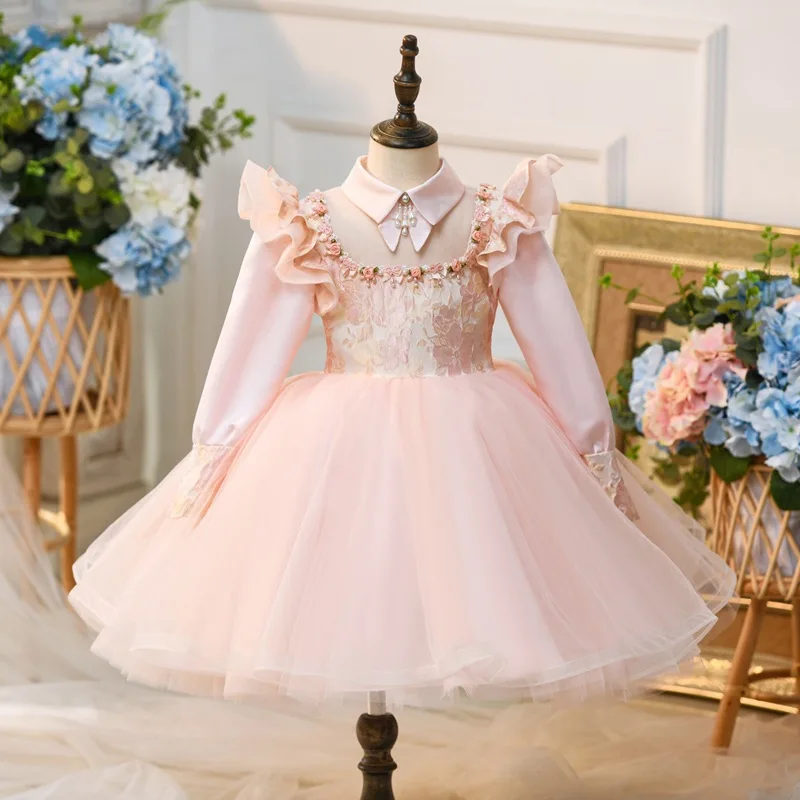 Elegant girl dress Beading birthday dance party gorgeous dress graduation banquet evening dress girls Wedding dresses