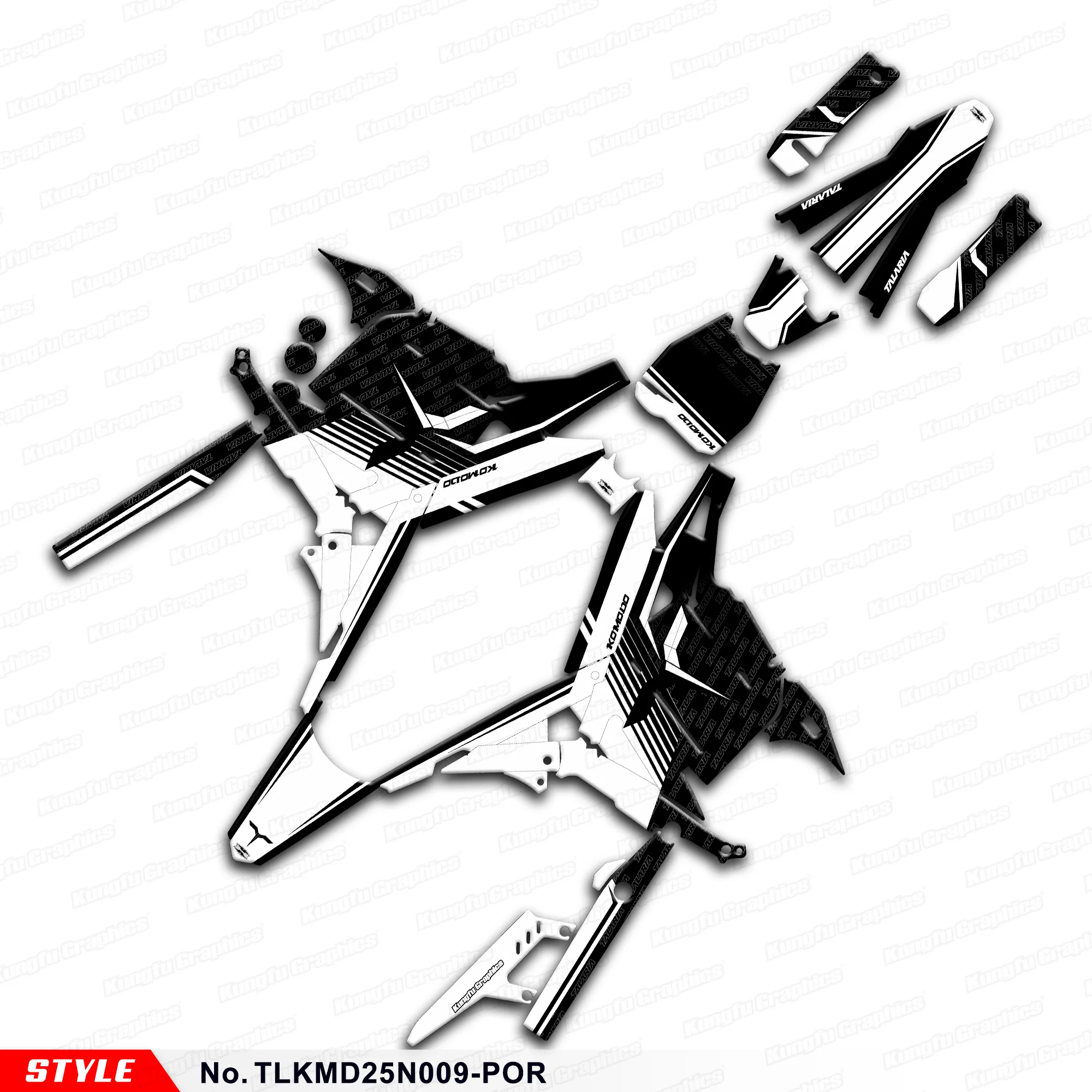 

JY RACING Custom Adhesive Sticker Durable Vinyl for TALARIA KOMODO, Decoration, Style No.TLKMD25N009-POR