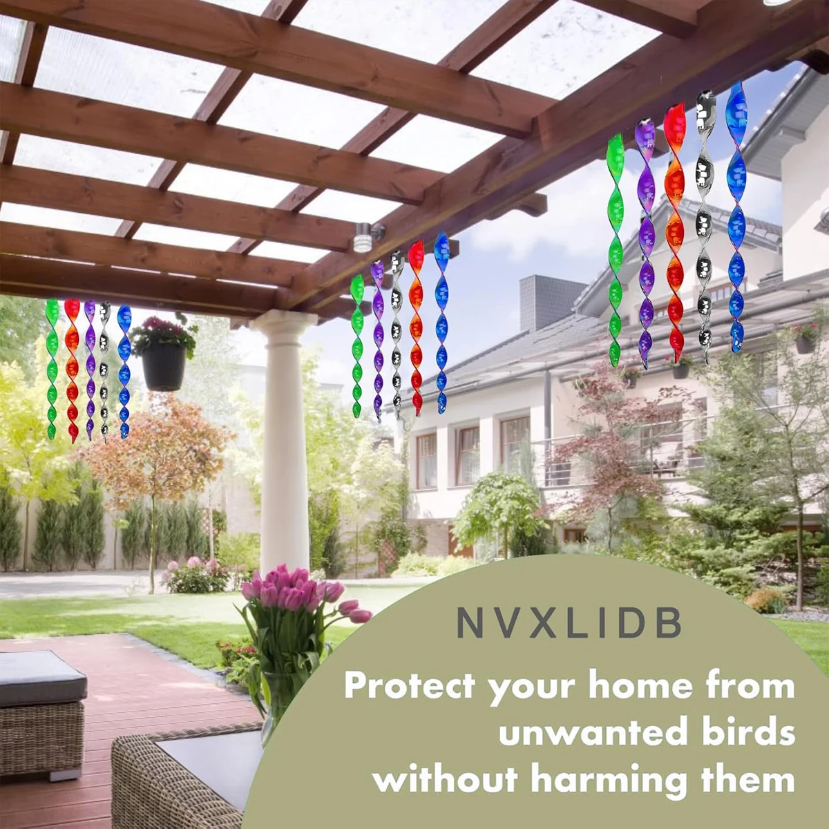 Spiral Rotating Rod Hanging Decoration Outdoor Bird Repeller Anti-bird Reflective Stick Garden Gadgets Topos Pigeons Deterrents