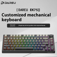 DAREU Ek75 Mechanical Keyboard Abs Frosted Fine-grained Gasket Structure Full-key Hot-swappable Three-mode Wireless Bluetooth