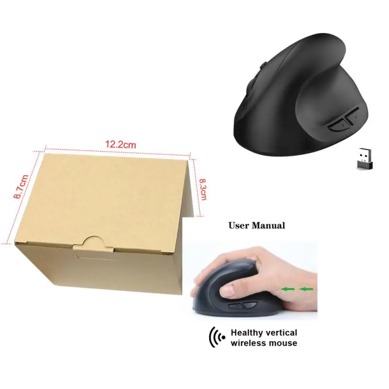 Upright Mouse 2400dpi Portable For Pc Laptop Office Home Laptop Accessories Wireless Vertical Mouse Usb Computer Mice Ergonomic