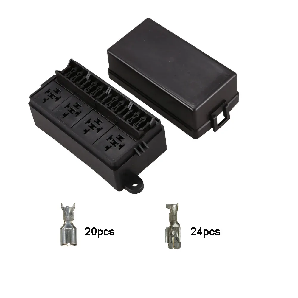 12 Volt Fuse Relay Box Pre-Wired Fuse and Relay Box with 4 Relays and 12 Way ATC/ATO Fuses Sealed 12V Relay Fuse Box Block