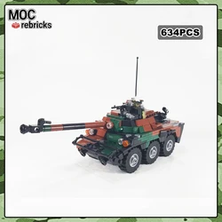 MOC-110138 WW2 Military Building Block AMX 10 RC French Wheeled Reconnaissance Tank Model Brick Toy Children's Gifts
