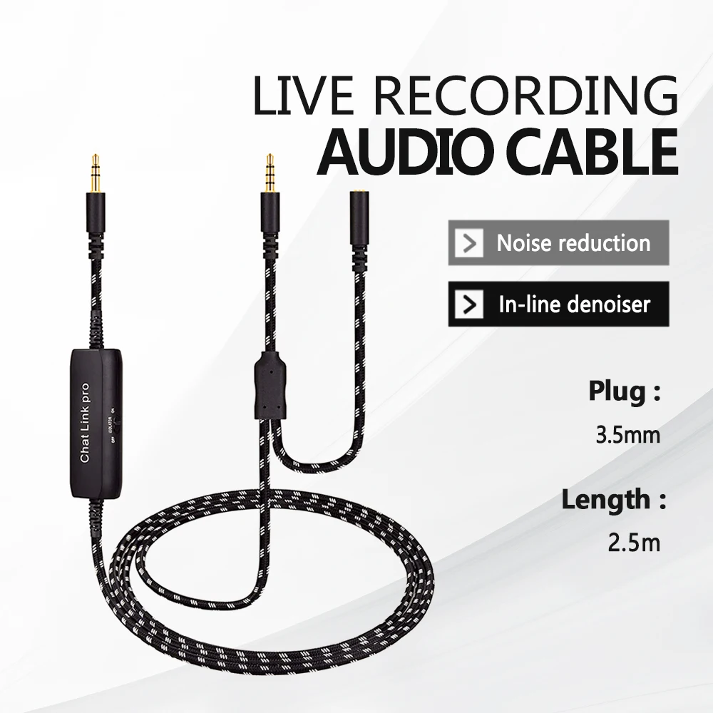

3 5MM Audio Cable Chat live pro line For Elgato HD60 Voice Party Live Streaming Recording Audio Cable Extension Replacement Line