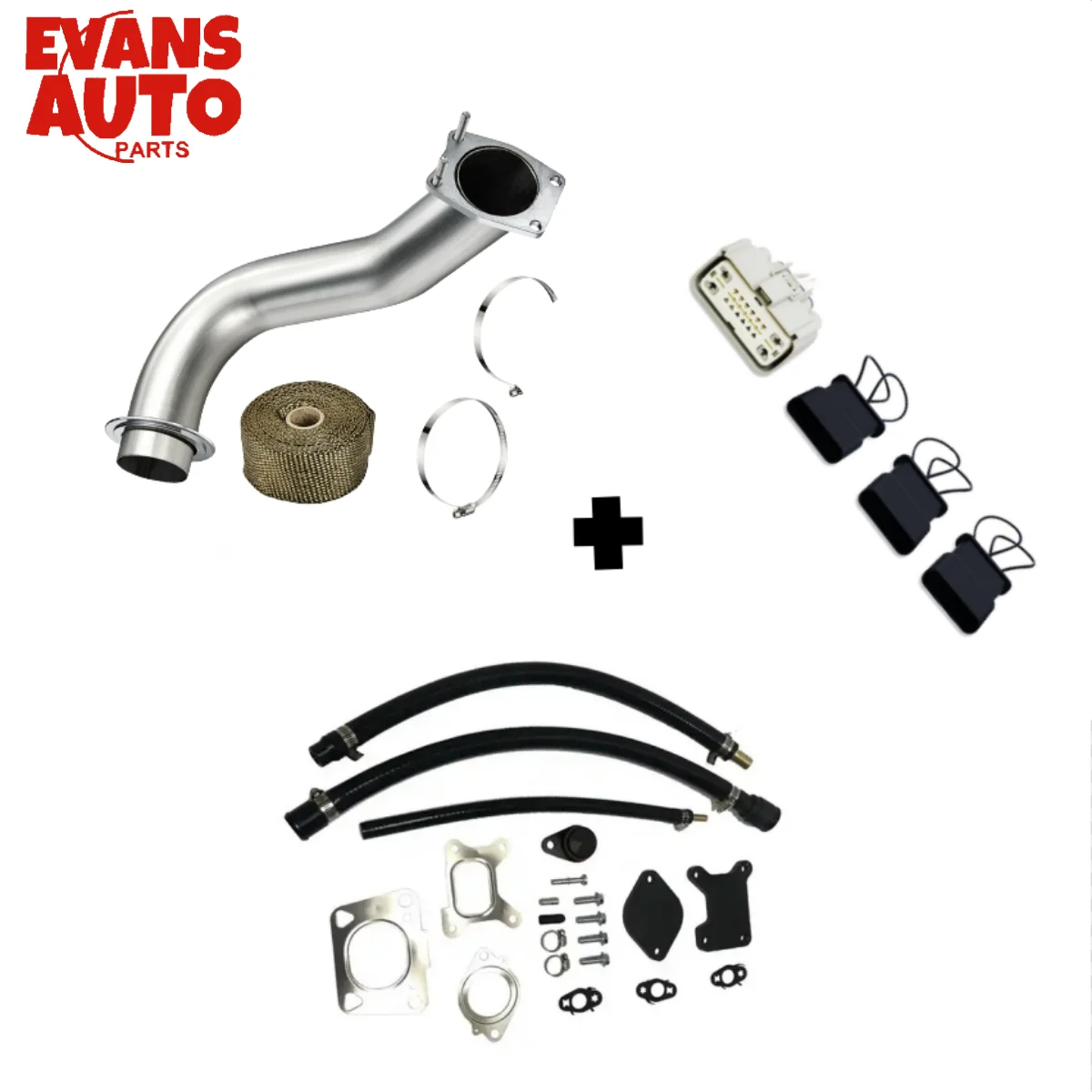 

3.5'' Downpipe Exhaust EGR Valve Kit & CAN Bus Plug Car Plug For Chevrolet Silverado & GMC Sierra 17-23 L5P 6.6L Duramax Diesel