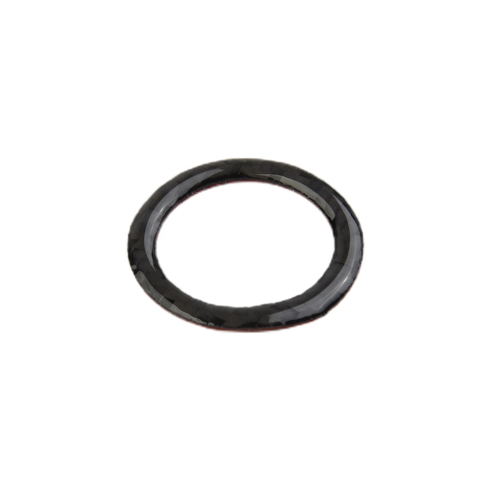 Stylish and Chic Black Carbon Fiber Engine Start Stop Button Ring Trim for BMW for e90 E92 E93 Protects for surface and Adds