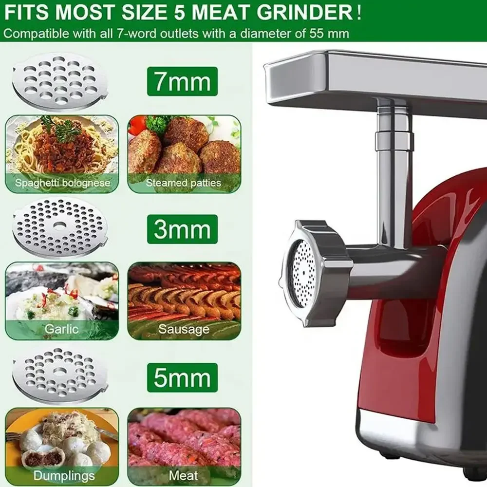 

1Pc Meat Grinder Plate Net Knife Meat Grinder Parts Stainless Steel Meat Hole Plate for 55mm Diameter Grinder Accessories