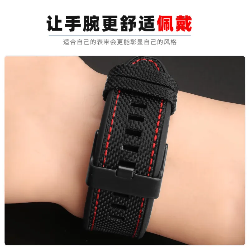 24 26 28mm For DIESEL DZ4318 Dz4500 Dz4506 DZ7420 Canvas Silicone Watch Strap Men\'s Officer Series Accessories Nylon Watchband