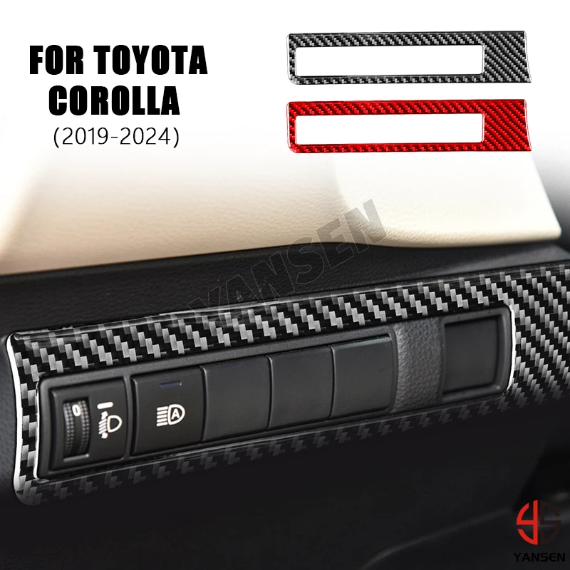 

Car Headlight Switch Panel Decoration Carbon Fiber Cover Sticker For Toyota Corolla 2019 2020 2021 2022 2023 2024 Accessories