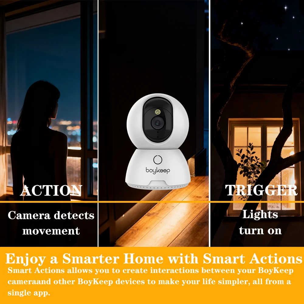 4 قطع كاميرا ذكية آمنة عالية الدقة: 2 ميجابكسل عالية الدقة، 3 أوضاع للرؤية الليلية، محادثة مزدوجة كاملة الاتجاه، وظائف AI، التخزين السحابي والمحلي #4