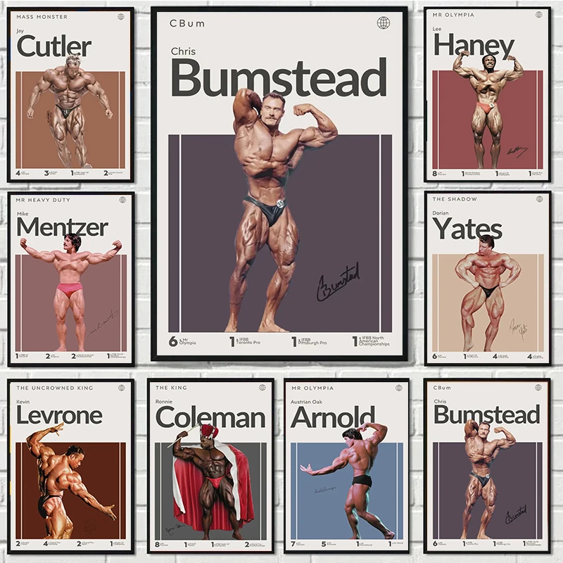 Motivation Bodybuilder Poster Bumstead Coleman Mr Olympia Art Prints Gym Canvas Painting Wall Art Picture Home Living Room Decor