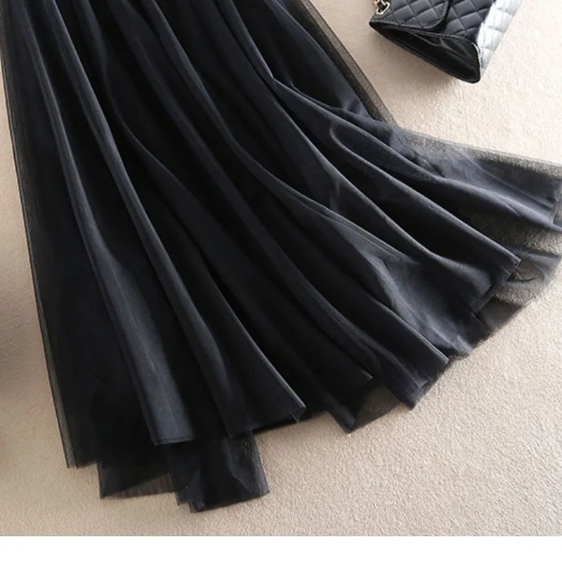 Spring Summer New Ladies' High Fashion Design Feels Relaxed Versatile Long Skirt With High Waist Elegant Solid Color Temperament