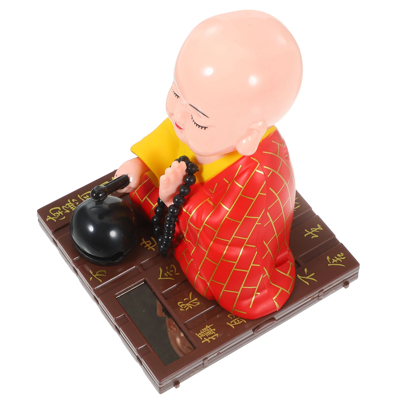 Ornaments Temple Buddha Desktop Car Decor Monk Statue Toy Sculpture Zen Solar Craft Figurine