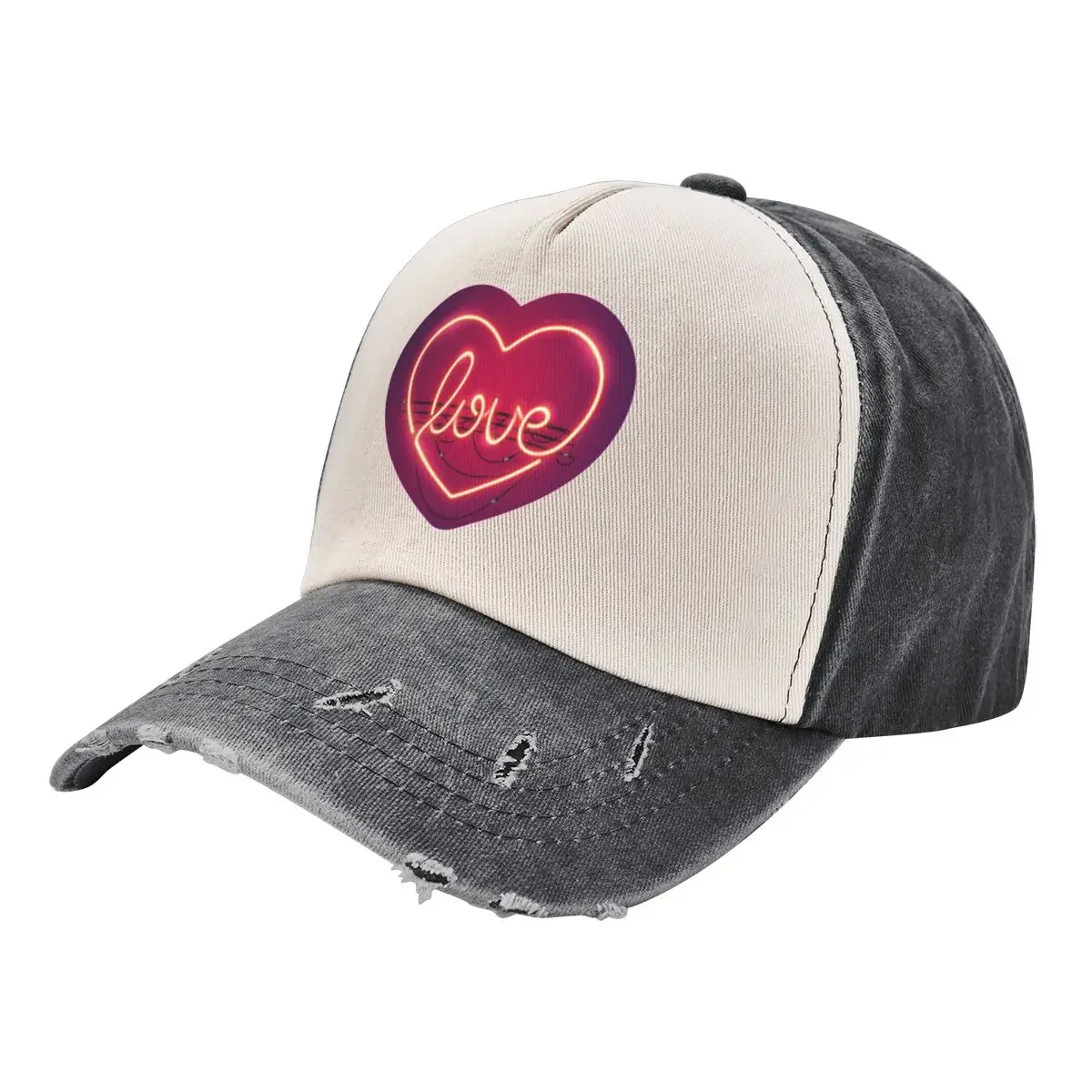 Love Heart Neon Sign Baseball Cap Thermal Visor Beach Outing Mens Hats Women's