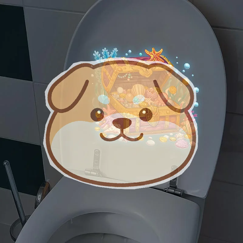 Glow in The Dark Underwater Treasures Toilet Stickers Waterproof Luminous Decals Bathroom Home Decor