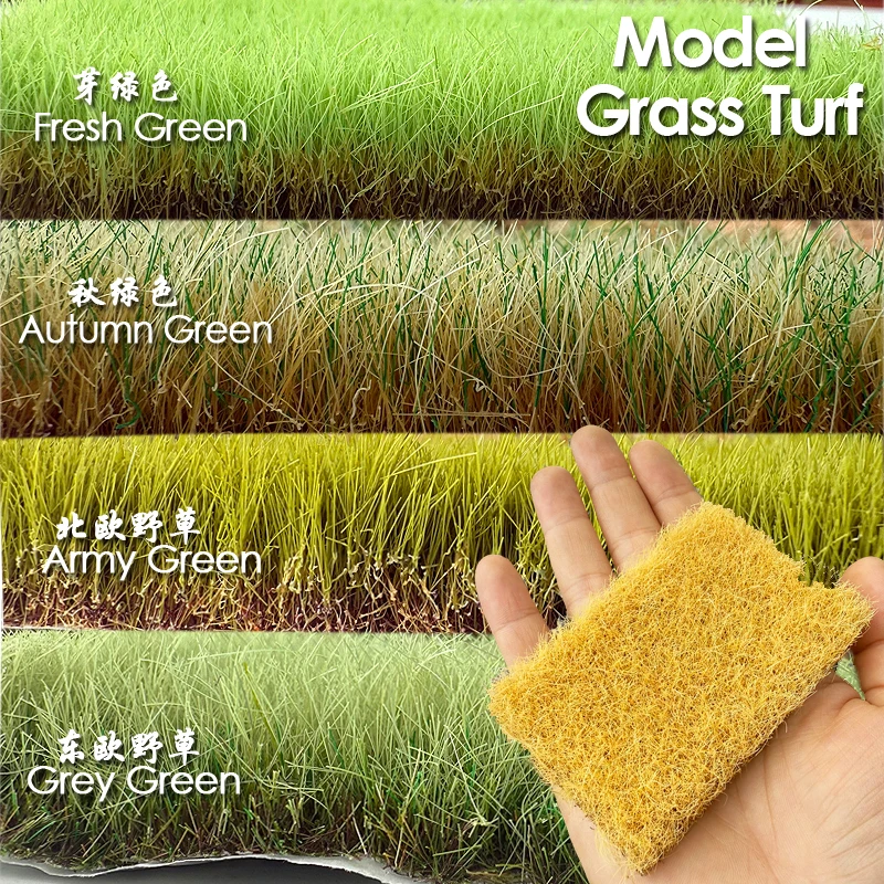 

12/16mm Simulated Lawn Model Miniature Grass Weed Military Sandtable Scenery Field Landscape Material Scale Train Railway Layout