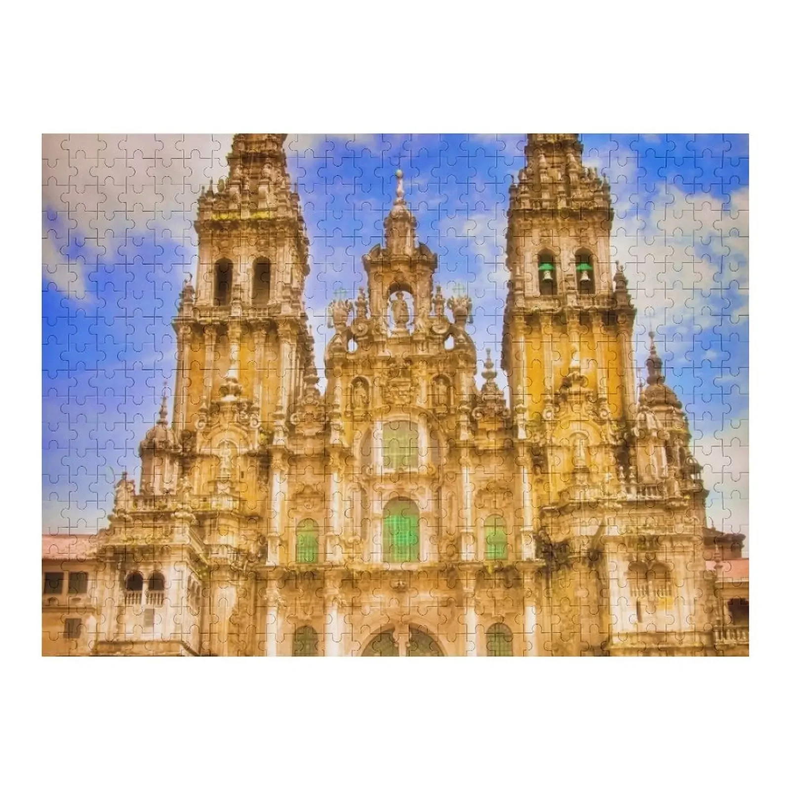 

Santiago de Compostela Cathedral, Galicia, Spain Jigsaw Puzzle Personalized Name Personalized Baby Wooden Puzzle