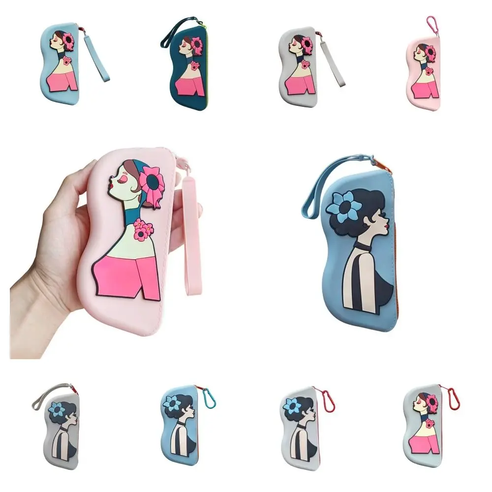 Fashion Multifunctional Silicone Glasses Bag Dustproof Waterproof Sunglasses Storage Bag Coin Purse Cartoon Small Items Bag Male