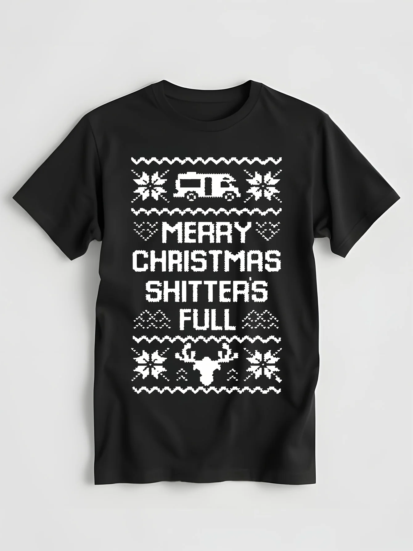 New Funny Ugly Christmas Shitters Full Mens T-Shirt - RED - ugly xmas sweater