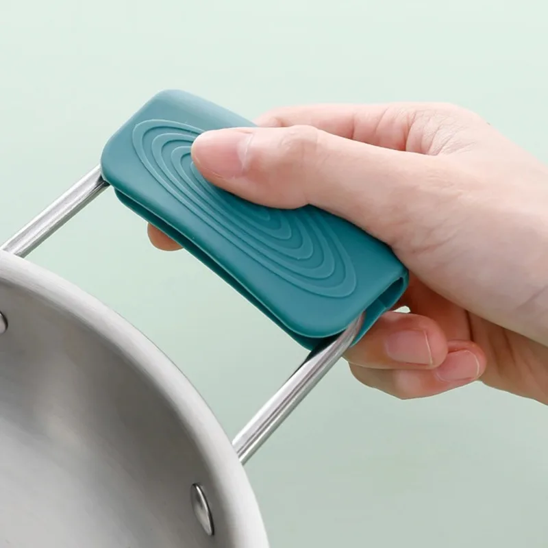 2 pezzi in silicone resistente al calore manico per pentola antiscottatura antiscivolo padelle da forno ciotola pentole maniglie morsetto gadget da