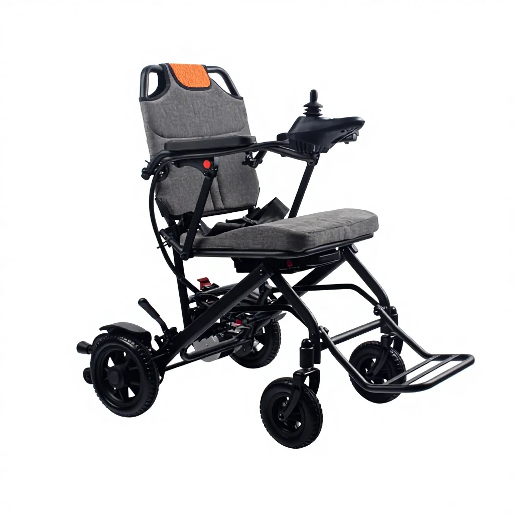 10AH Lithium Battery Brushless Motor Shock-Absorbing Lightweight Foldable Steel Frame Electric Wheelchair CE Certification
