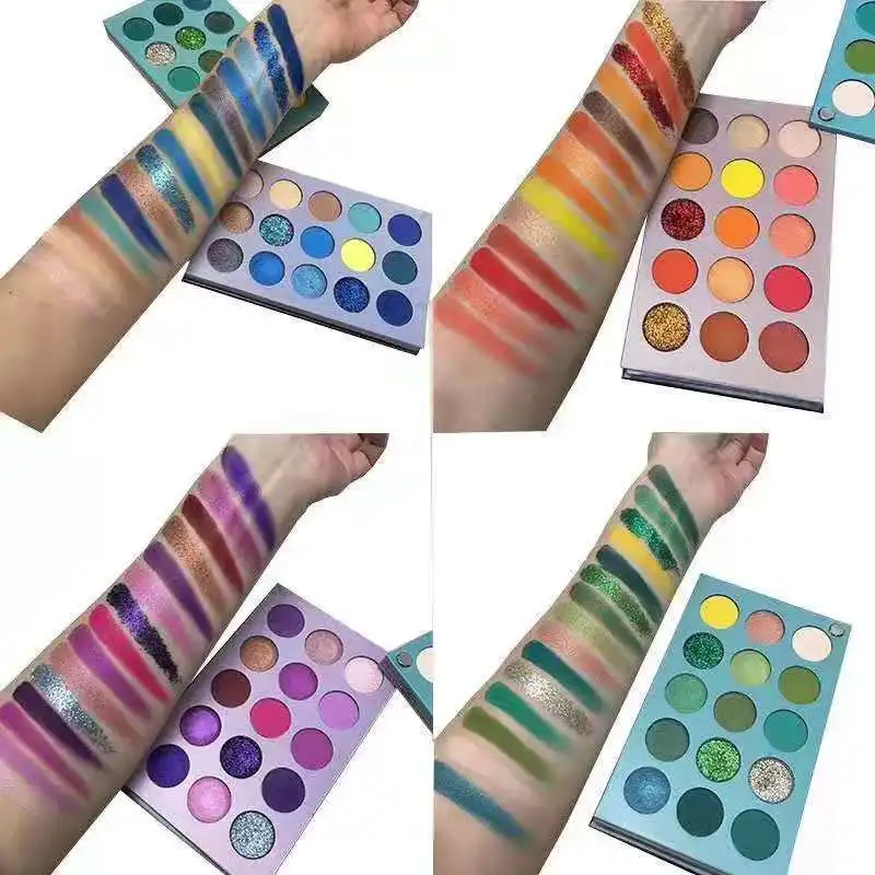 60 Color Eyeshadow Palette 4 in 1 Stereo Makeup Palette Set Highly Colored Glitter Shimmer Pearlescent Eyeshadow Makeup Kit