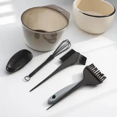 

1Set Complete Hair Dyeing Set with Oversized Bowl Stiff Thick Brushes Ergonomic Long Handle Hair Coloring Tool for Daily Salon