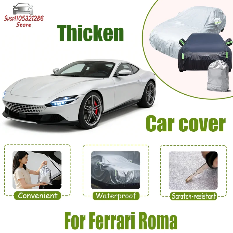 

Full Car Cover For Ferrari Roma Outdoor Use - Waterproof Snowproof Sunshade, Winter & Summer Auto Protection Accessories