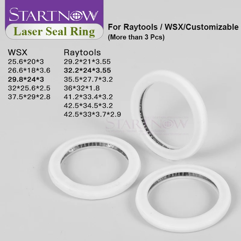 Startnow Laser-Dichtungsring für WSX Raytools Faserlaser-Schneidkopf, Schutzlinse, O-Ring, Unterlegscheibe, Teile