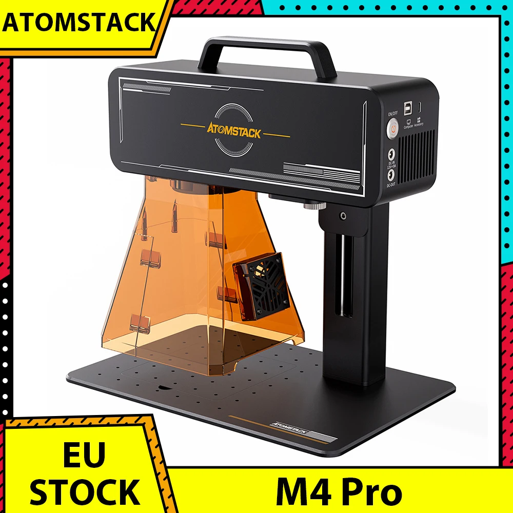 ATOMSTACK M4 Pro Dual-light Portable Engraving and Cutting Machine, 10W Blue Diode Laser & 2W 1064nm Infrared Laser, 100*100mm