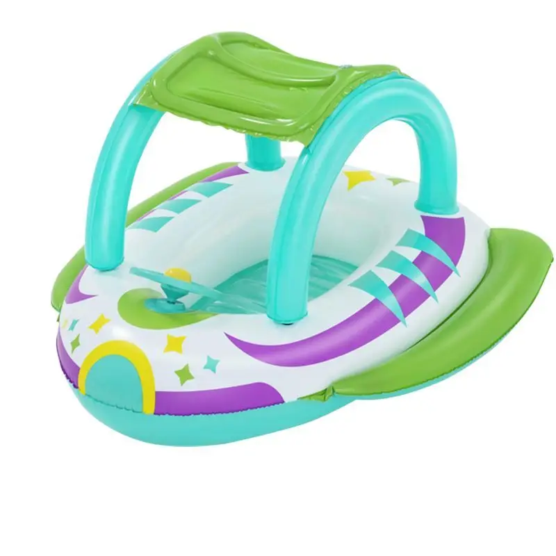 Kids Water Inflatable Ride on Swim Ring Water Play Kids Boat Child Float Raft Float Bed Baby Ride On
