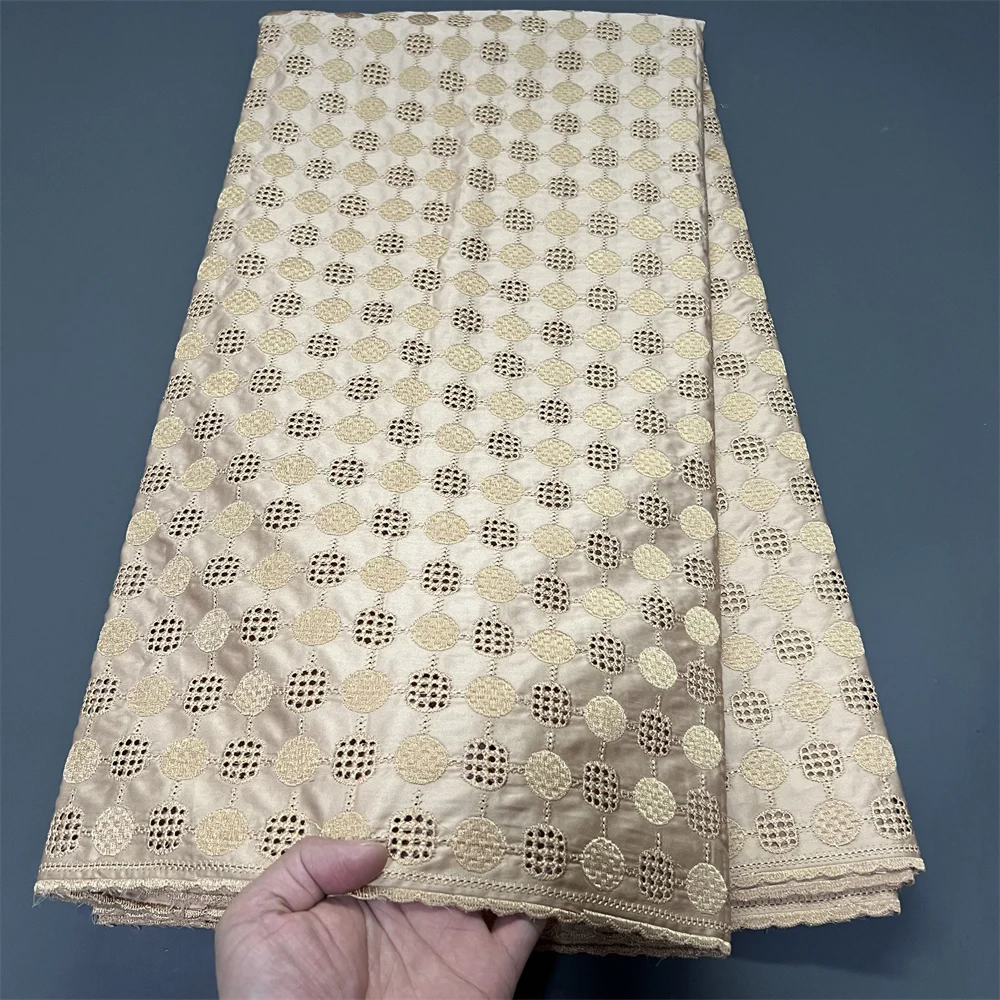 

2025 African Nigerian Tulle Lace Fabric for Dress Sewing High Quality Damask Polish Luxe laceCotton Wedding Party hz1396 5Yard