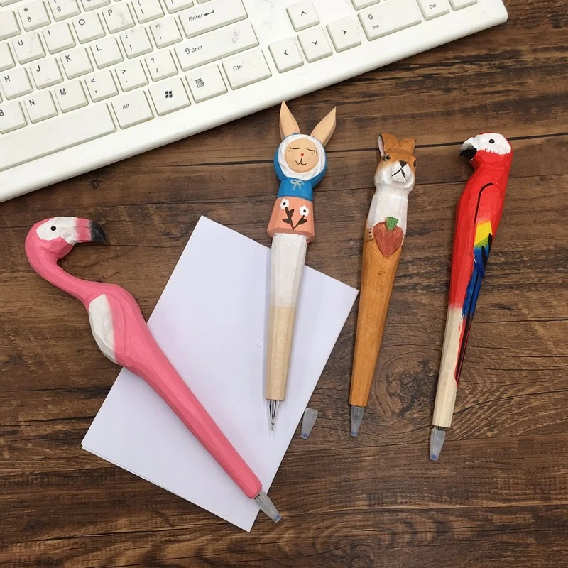 

Ручные деревянные ручки с резьбой в виде животных – Дельфин, рыба, кит. Милые гелевые ручки с деревянной резьбой для подарков, школы, офиса – Случайный стиль, 1/2/3 шт.