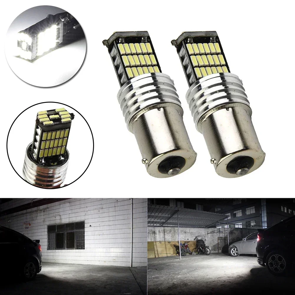 Bombilla impermeable para intermitente de coche, luces de marcha atrás, luces de freno, utilidad, BA15S 7506LED 1156, blanco, 2 pares