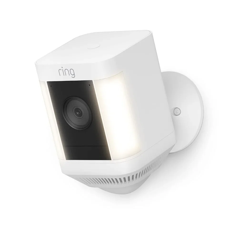 White Spotlight Cam plus Battery with Two-Way Talk Color Night Vision Security Siren 2022 Release for Home Surveillance