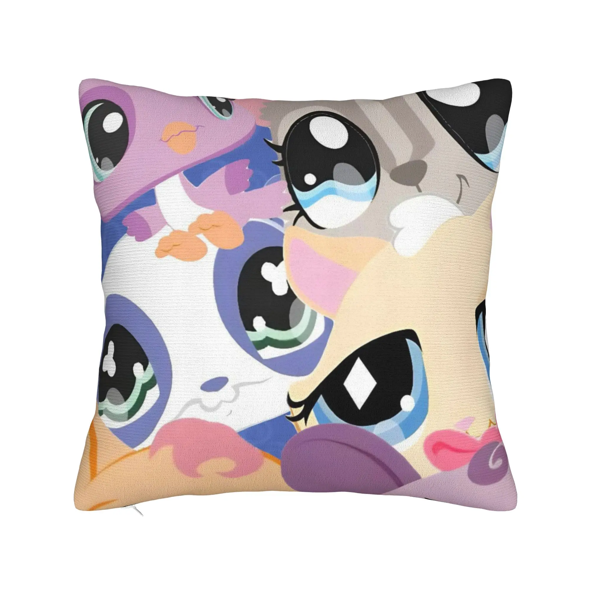 Decorative Pillow Covers Littlest Pet Shop Merch Seater  Pillow Case Cover Square Style Multi Size