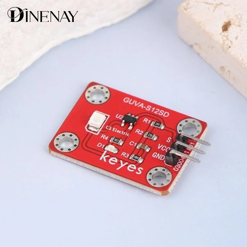 1/2/3 Uds 3528 módulo de intensidad ultravioleta Solar DC 3,3-5V Sensor UV GUVA-S12SD 240-370nm para Arduino/Raspberry Pi