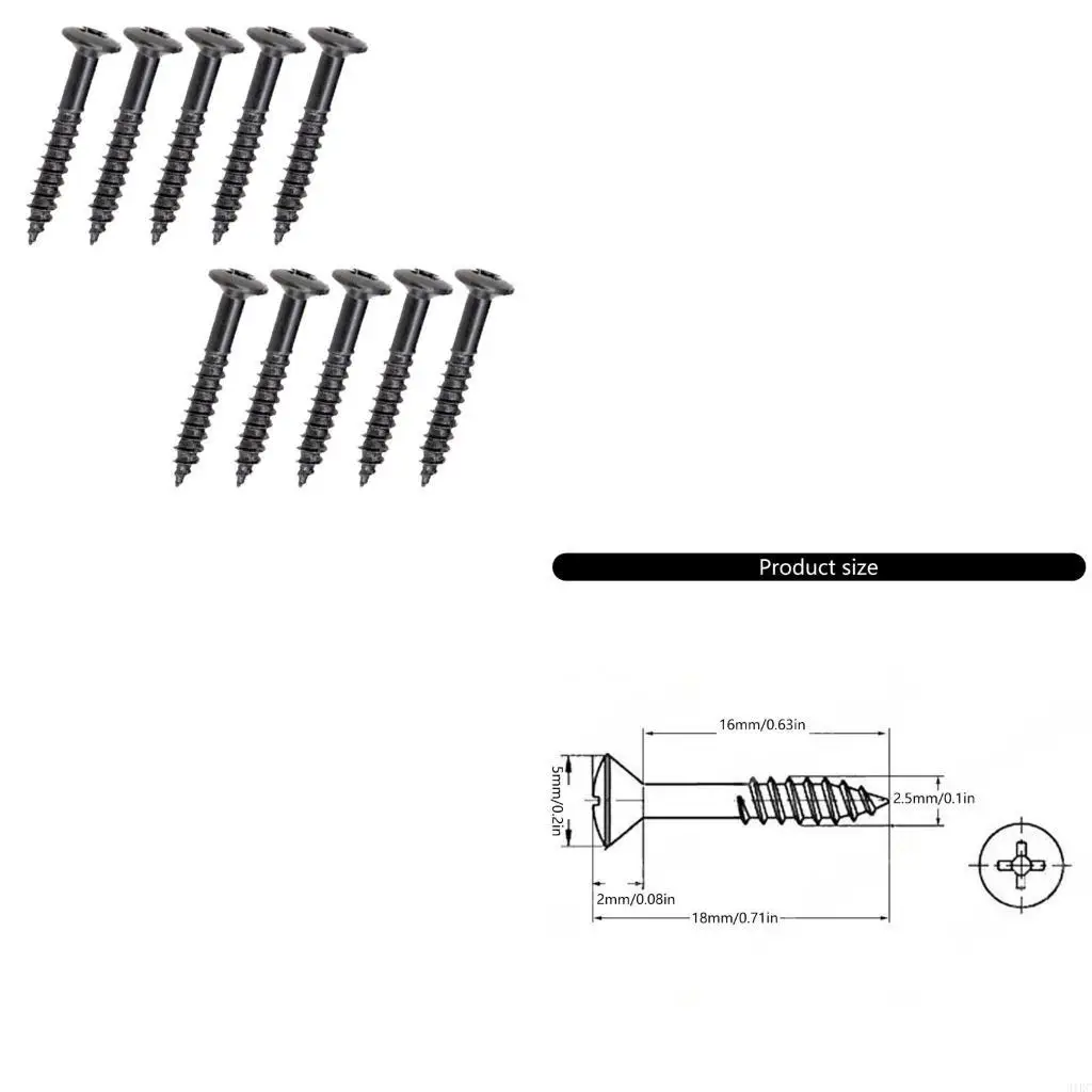 10Pcs Electric Guitar Pickup Frame Surround Screws Fixing Screw Easy to Install