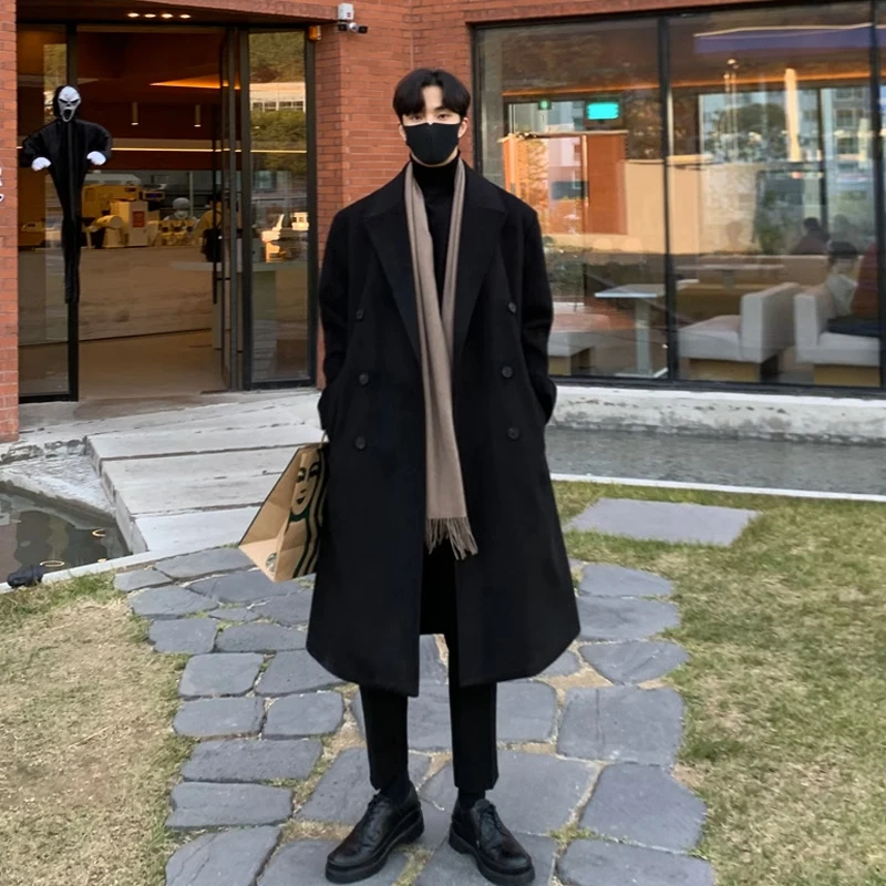 

Мужское шерстяное пальто средней длины Nise Outerwear Haome: Элегантное, молодежное, однотонное, премиум-класса