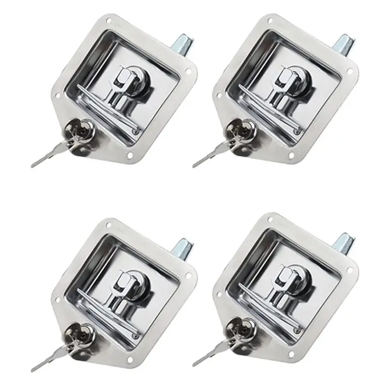 

Замок для прицепа A65P-4Pack из нержавеющей стали с Т-образной ручкой, защелка для входной двери, с 8 ключами