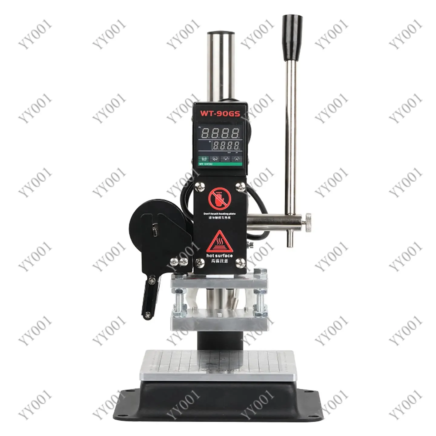 WT-90GS Manual Hot Stamping Machine Desktop Leather Wood Logo Embossing Heat Press Tool