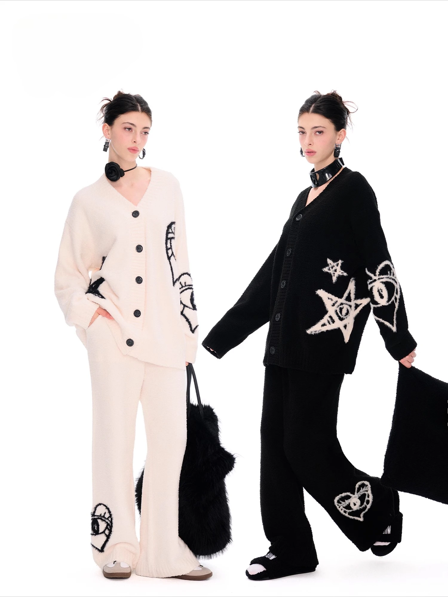 

Новая осенне-зимняя женская домашняя одежда, модный черный толстый теплый комплект одежды для сна