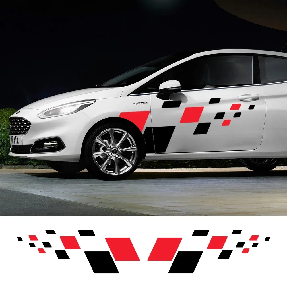 Car Flag Squares Graphics Stickers Decal For Kia Sportage Renualt Duster Nissan Qashqai Honda CR-V Lexus RX Subaru Forester Cars view 2