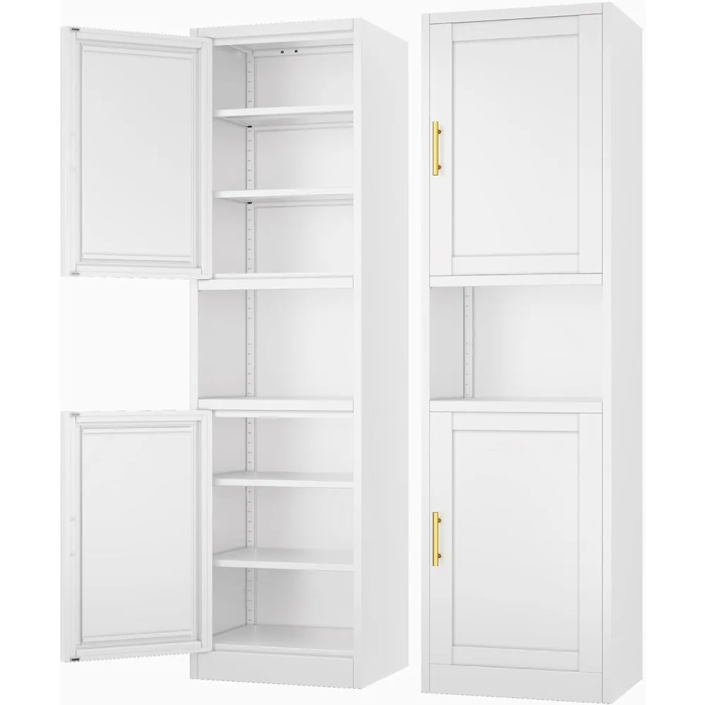 

High Narrow Storage Cabinet 66.93 "H High Bathroom Cabinet Metal Cutlery Cabinet, 4 Adjustable Shelves