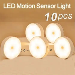 Motion Sensor LED Night Light USB Rechargeable Night Lamp For Kitchen Cabinet Wardrobe Lamp Staircase Wireless Closet Light