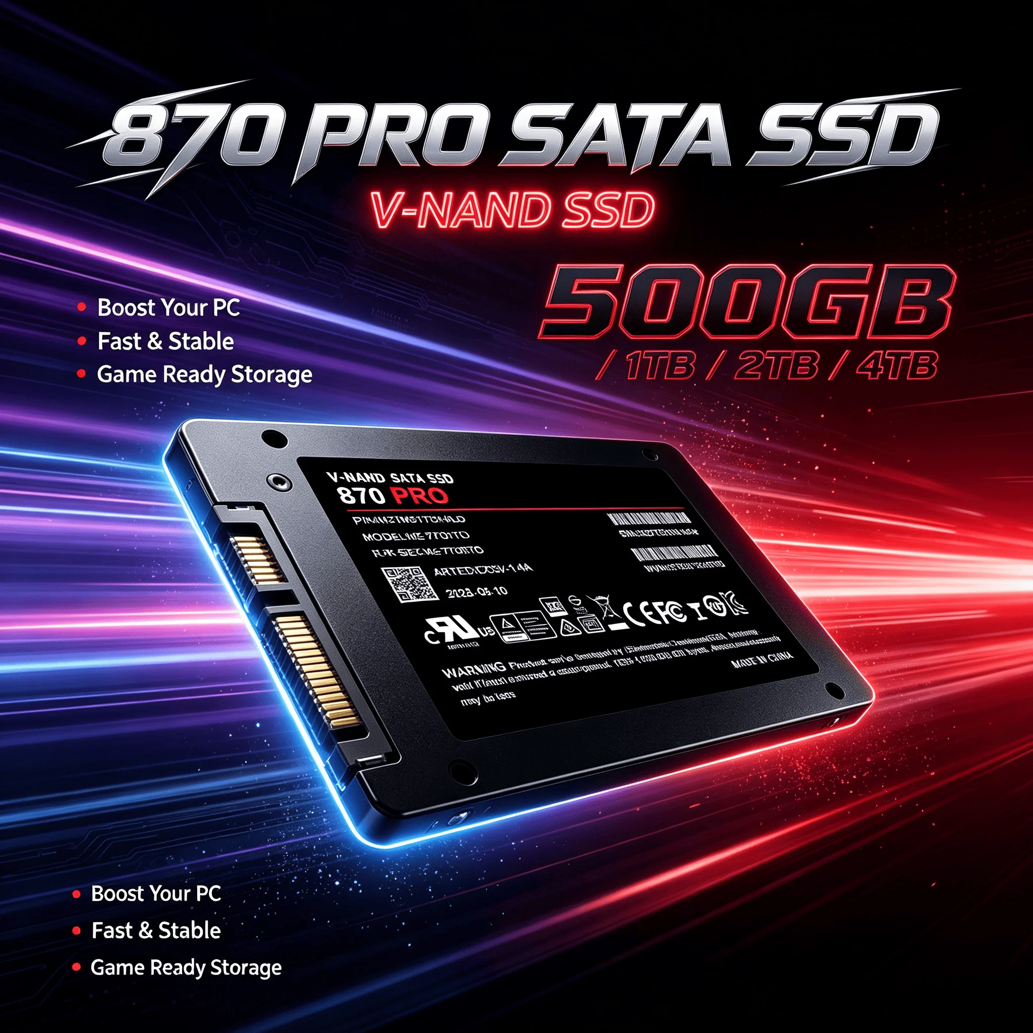 Builtin 870 PRO SSD SATA III 2.5 Inch Inside Solid State Hard Drive High Speed Read Write for Laptop Micro PC Desktop Pro Max