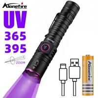 365nm UV Flashlight Portable Ultraviolet Zoomable Violet Light Pet Urine Scorpion Detector Fluorescent Agent Detection SV87