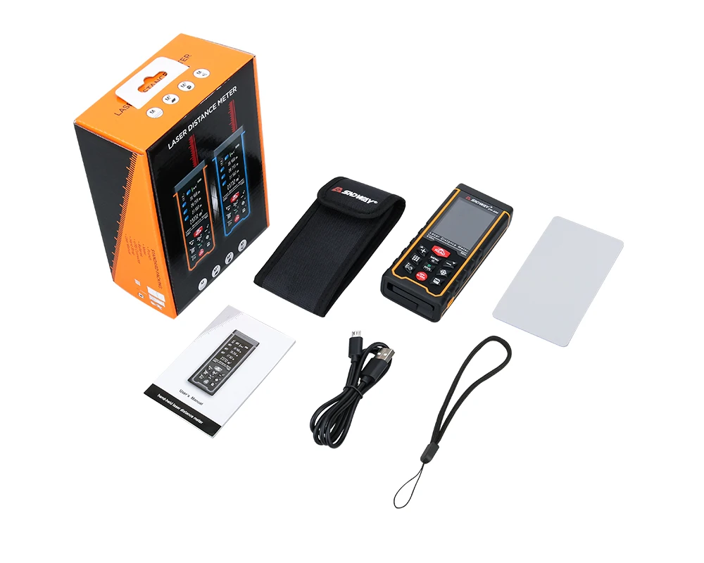 SNDWAY SW-S80 misuratore di distanza Laser digitale fotocamera ricarica USB telemetro portatile con schermo colorato telemetro