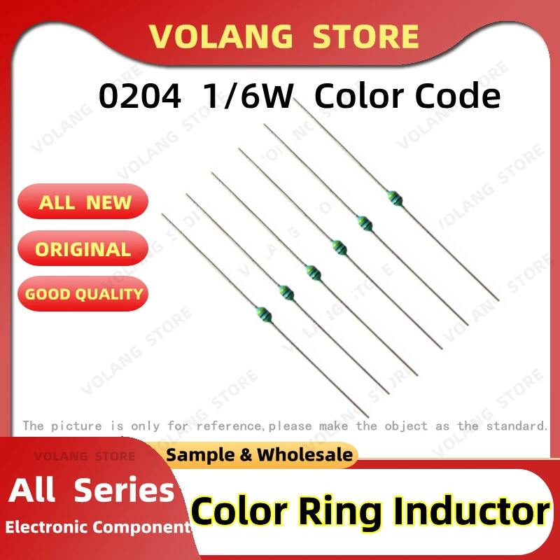 

50Pcs 0204 Inductor 1/6W Color Code Inductance 1UH 1.5UH 2.2UH 2.7UH 3.3UH 4.7UH 5.6 6.8UH 8.2U 10UH 15U 22 33UH 47UH 56UH 100UH