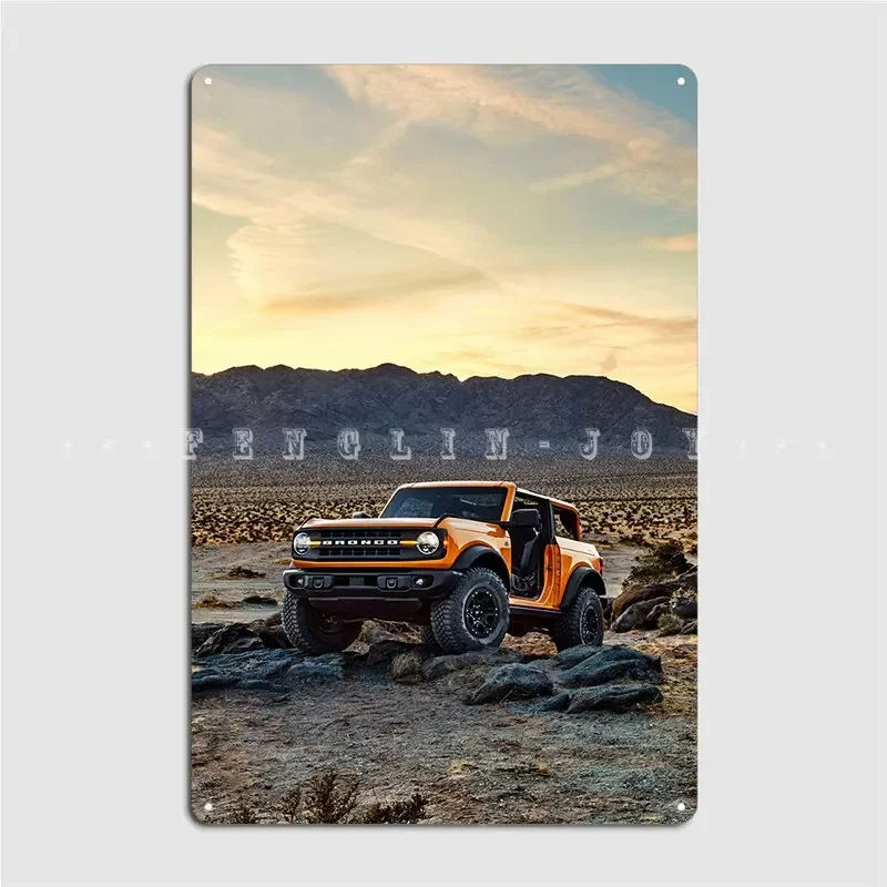 Orange Bronco Metal Sign Club Home Club Bar Designing Plates Tin Sign Poster Retro Cave Home Tavern